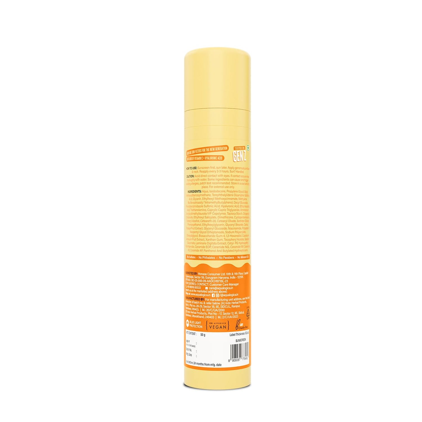 Aqualogica Glow+ Dewy Gel Sunscreen - 50 g | SPF 50+ PA++++ | Broad Spectrum UVA/B & Blue Light Protection | Lightweight | For Men & Women