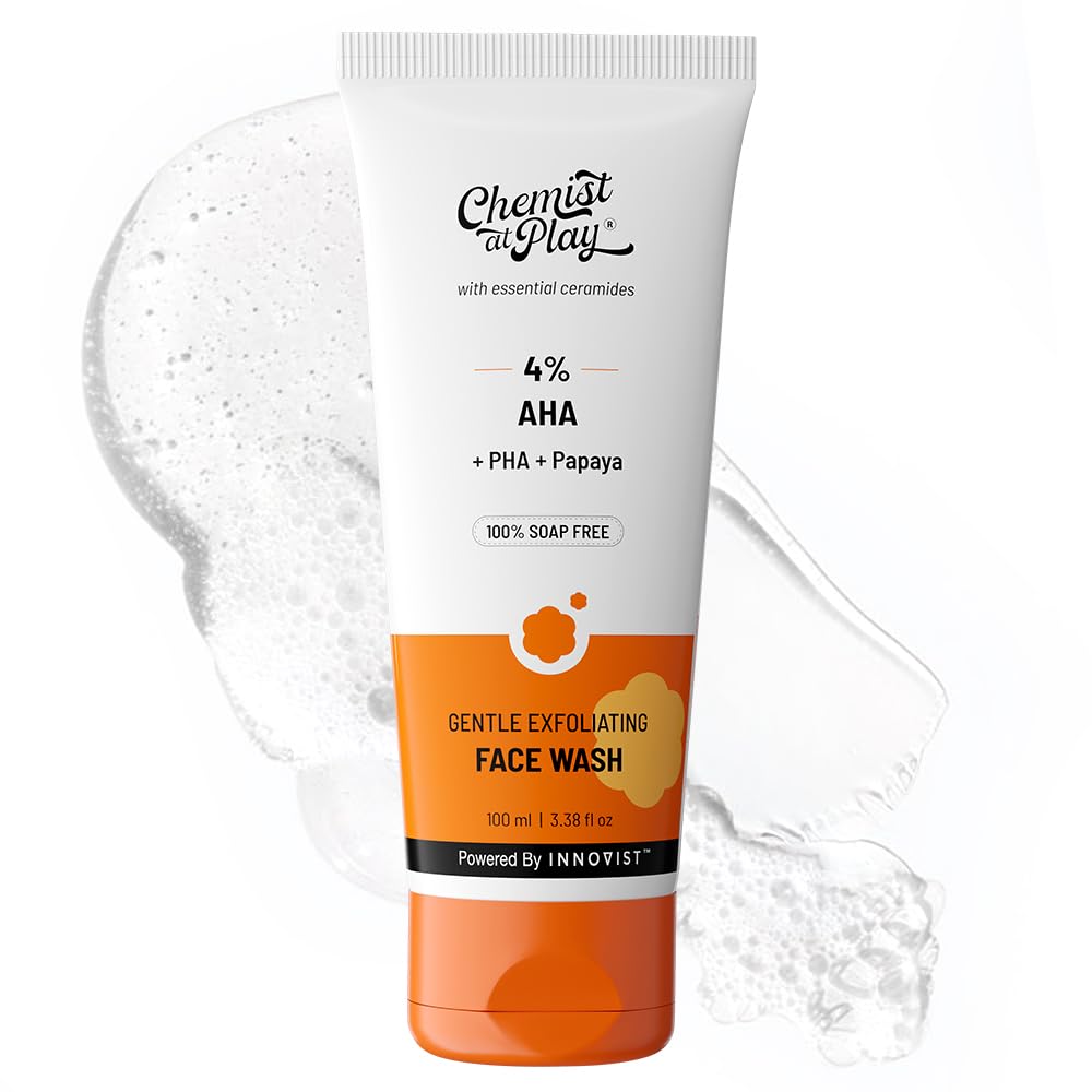 Chemist At Play Gentle Exfoliating Face Wash for Daily Use | Tan Removal & Instant Glow | Oily, Dry & Combination Skin | For Men & Women | 100 ml