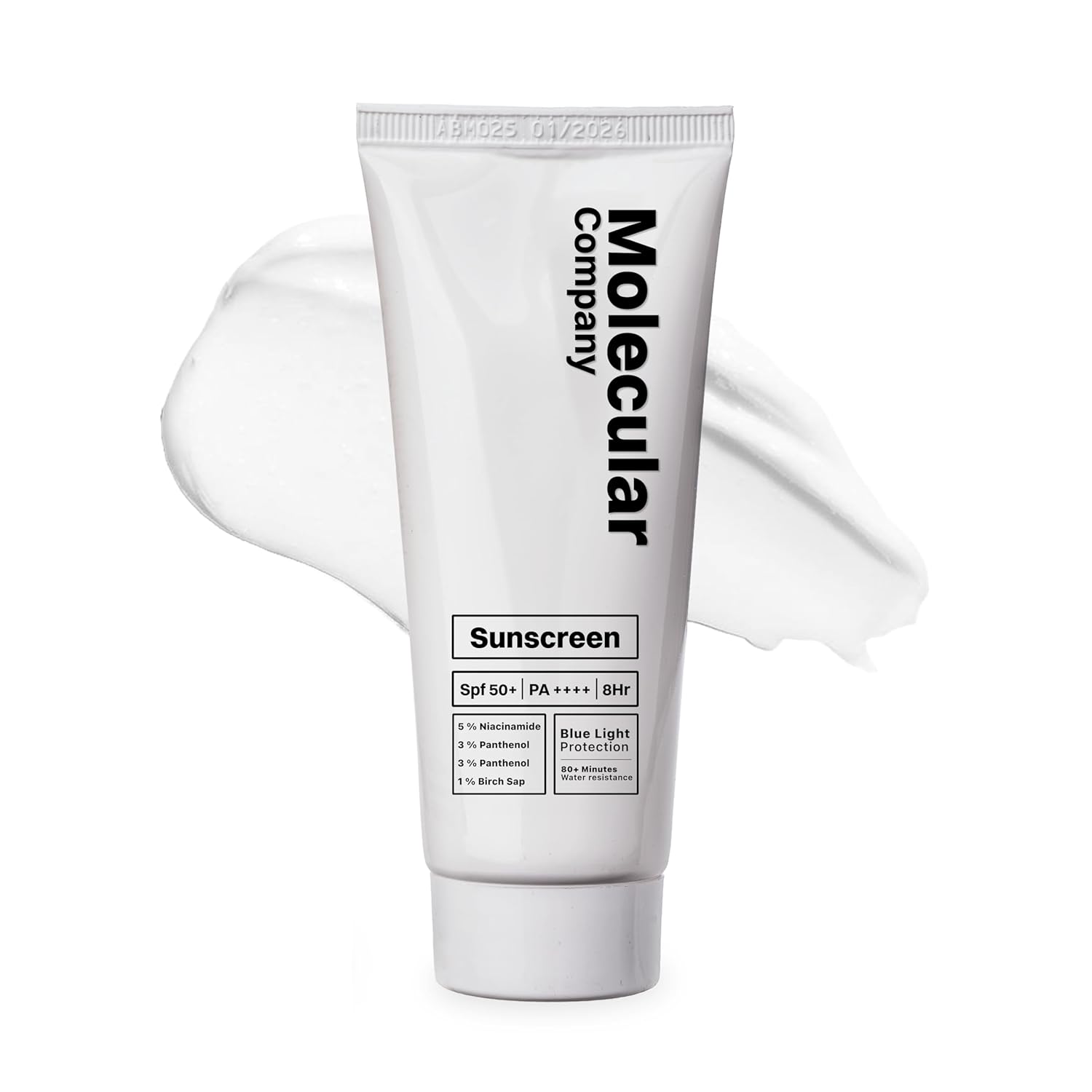 Molecular Company SPF 50+ Pa++++ | 5% Niacinamide | 3% Panthenol ( 2x More Hydrating than Hyaluronic Acid ) | 3% Lecorice 1% Birch Sap l Moisturising Gel Sunscreen ,For Oily, Dry, Sensitive, Combination, Dull, Acne Prone Skin| 50 G