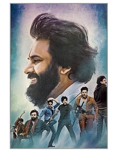 Dream World Decor Pawan Kalyan Power Star Poster | A4 350 GSM Glossy Wall Art | Telugu Cinema Superstar Collection | Fan Room, Office & Home Décor | V1
