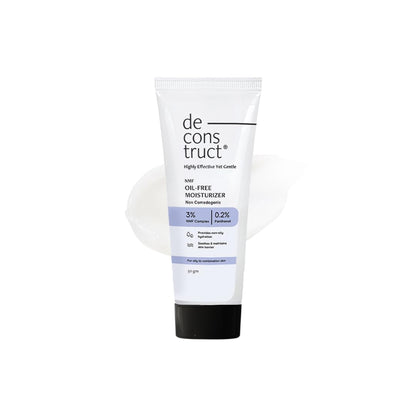 Deconstruct Oil-Free Moisturizer | Non Sticky, Lightweight, Non-Comedogenic & Fast-Absorbing | Tested for 72H Hydration | For Oily, Acne-Prone & Sensitive Skin | 50g