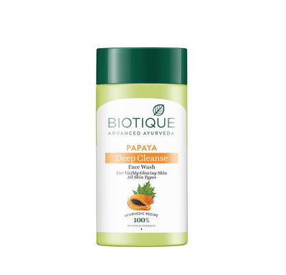 Biotique Papaya Deep Cleanse Face Wash | Gentle Exfoliation | Visibly Glowing Skin | 100% Botanical Extracts| Suitable for All Skin Types | 20ml