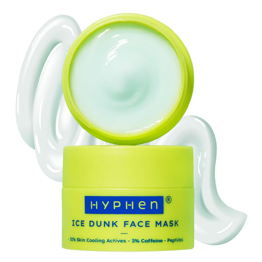 Hyphen Ice Dunk Instant Cooling Face Mask with 31% Skin Cooling Actives | 3% Caffeine - Instant Depuff, Tightening & Pore Reduction | 50 gm