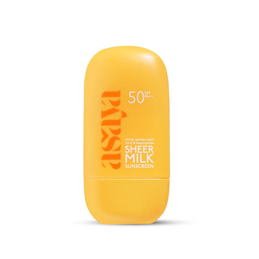 Asaya Sheer Milk Sunscreen SPF 50 PA++++ UVA + UVB | For Acne-Prone, Oily or Combination Skin | 50 ml