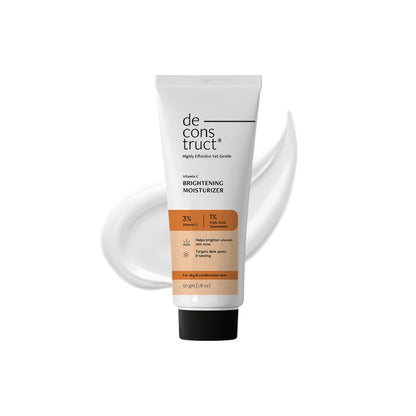Deconstruct Vitamin C Brightening Face Moisturizer | 3% Vitamin C + 1% Kojic Acid + 5% Niacinamide | Reduces Dark Spots & Evens Skin Tone | Brightens, Hydrates & Strengthens Skin Barrier – 50g