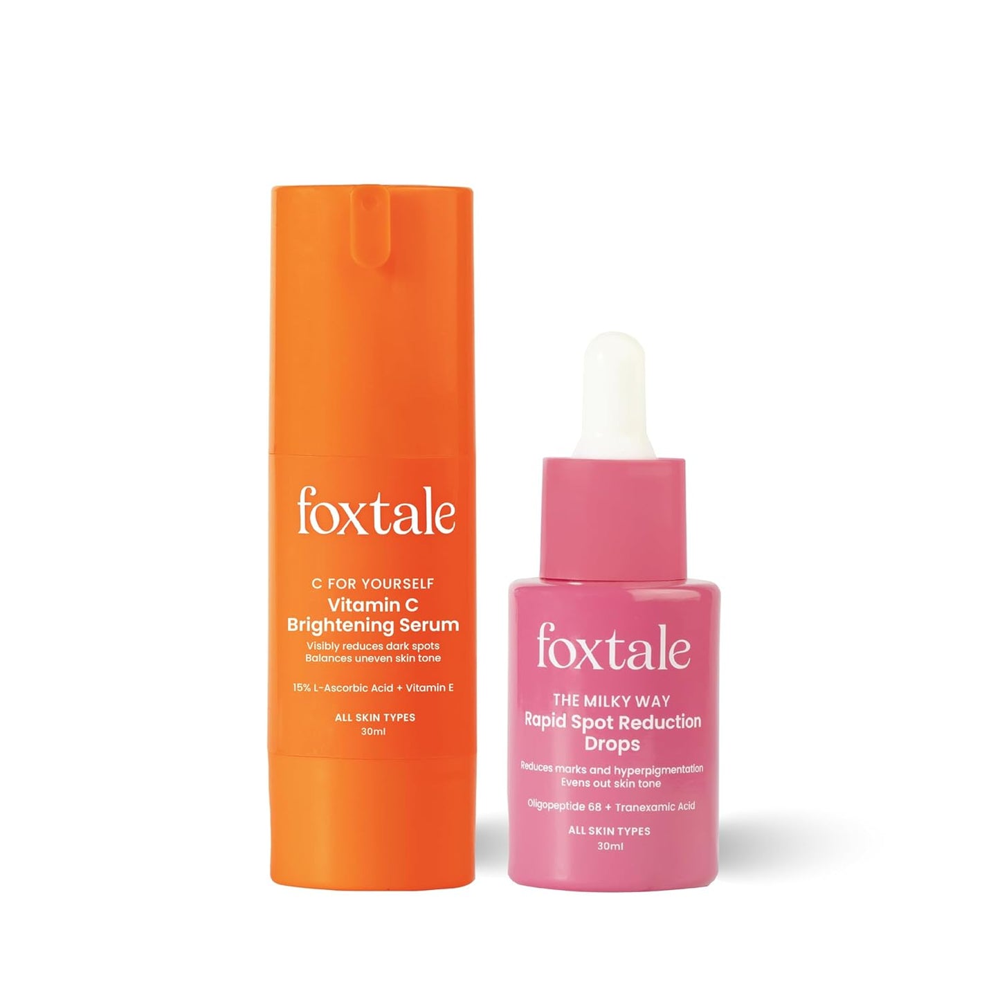 Foxtale Depigmentation Booster | Rapid Spot Reduction Drops 30 ml + Vitamin C Face Serum | 30 ml