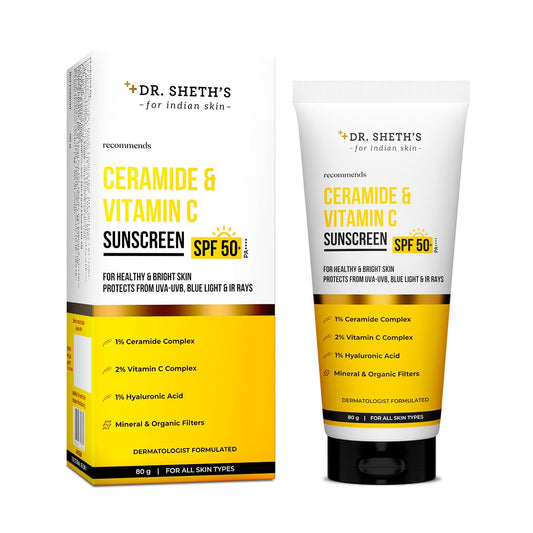 Dr. Sheth's Ceramide & Vitamin C Sunscreen SPF 50+ PA++++ (80g)
