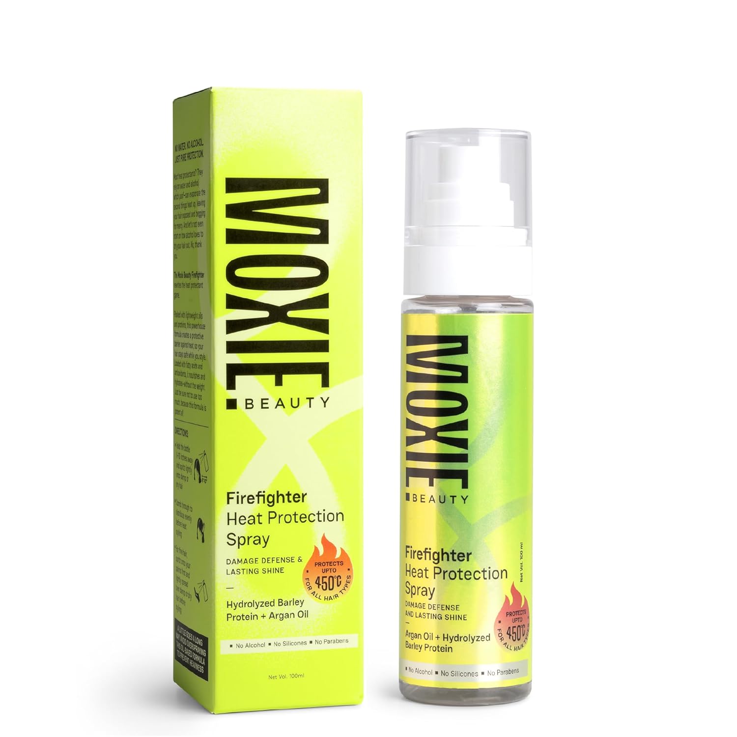 Moxie Beauty Firefighter Heat Protection Spray | Argan & Olive Oil Shield for Hair | Protects Up to 450 °F | 100ml