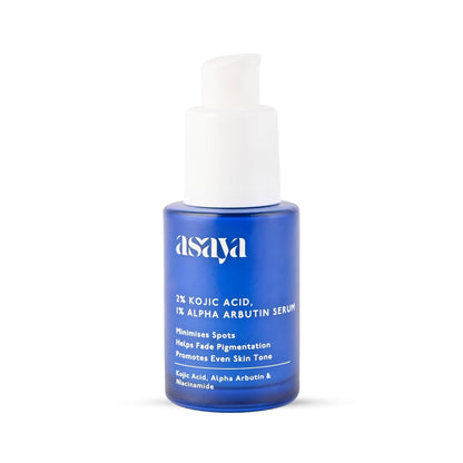 Asaya 2% Kojic Acid + 1% Alpha Arbutin Face Serum | Advanced Brightening & Pigmentation Correction | Lightweight Kojic Acid Serum for Even Tone & Radiant Skin | 30 ml
