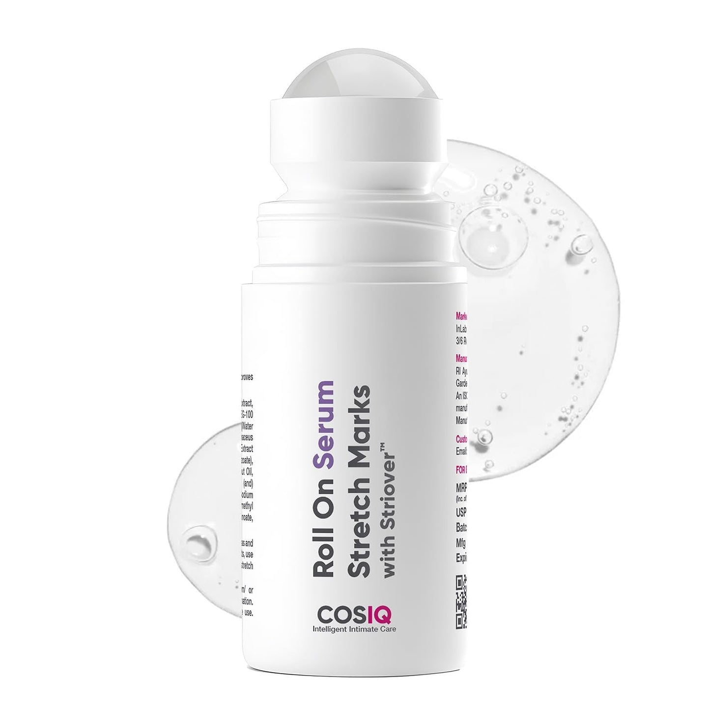 Cos-IQ Stretch Marks Removal Roll-On Serum with Striover | Scar Removal | Uneven Skin Tone | All Skin Types | 40ml