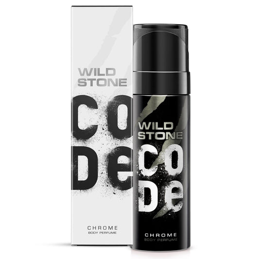 WILD STONE CODE Chrome Long Lasting No Gas Body Perfume For Men, 150Ml - Chrome, Spray