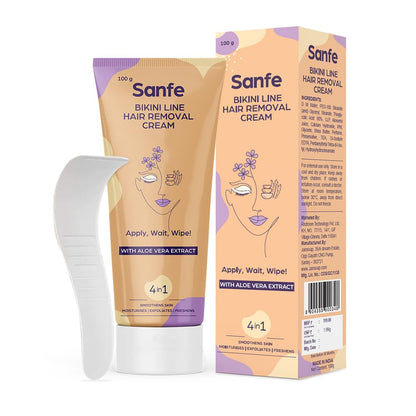 Sanfe Hair Removal Gel - 100ml with Aloe Vera & Coconut Extracts (Hair removal Cream 100 gm)