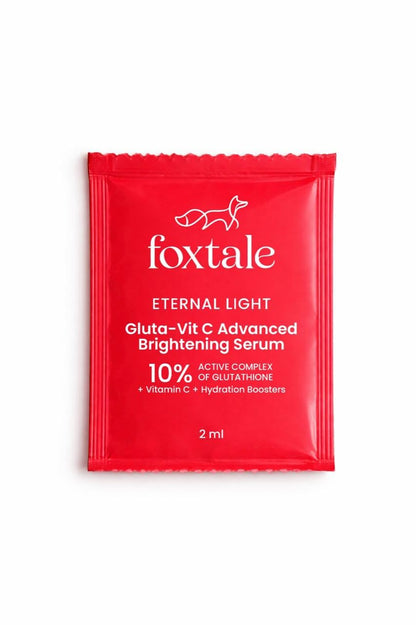 Foxtale 10% Vitamin C-Glutathione Brightening Face Serum for Glowing Skin & Sensitive Skin Friendly | All Skin Types | Women & Men | 2ml