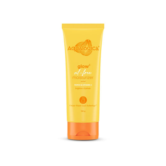 Aqualogica Glow+ Oil-Free Moisturizer with Papaya & Vitamin C | Moisturizes to Enhance Glow & Texture | Controls Excess Oil | 100g