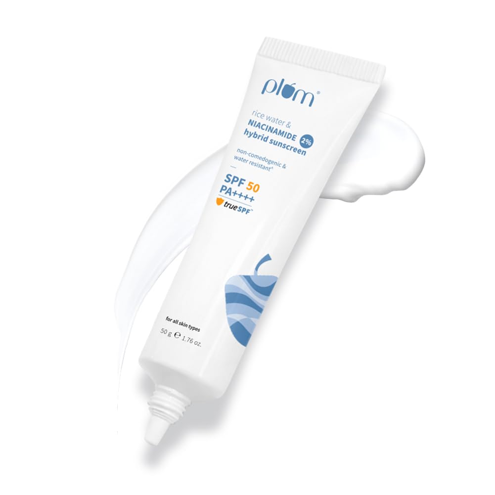 Plum SPF 50 PA++++ Sunscreen with 2% Niacinamide & Rice Water | 50g