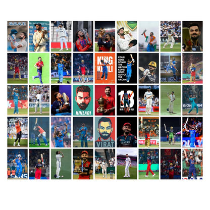 Virat Kohli Posters Wall Collage Kit– 45 Mini Posters (4x6 Inch) With Motivational Quotes | For Room Wall Decoration, Living Room Bedroom Boys Gift Fan| Unframed Wall Decor Covers 30x36 Inch Area