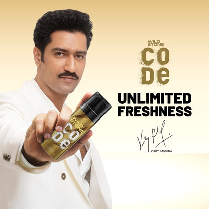 Wild Stone CODE Gold Body Perfume for Men | No Gas Deodorant | Long Lasting Body Spray (150ml)