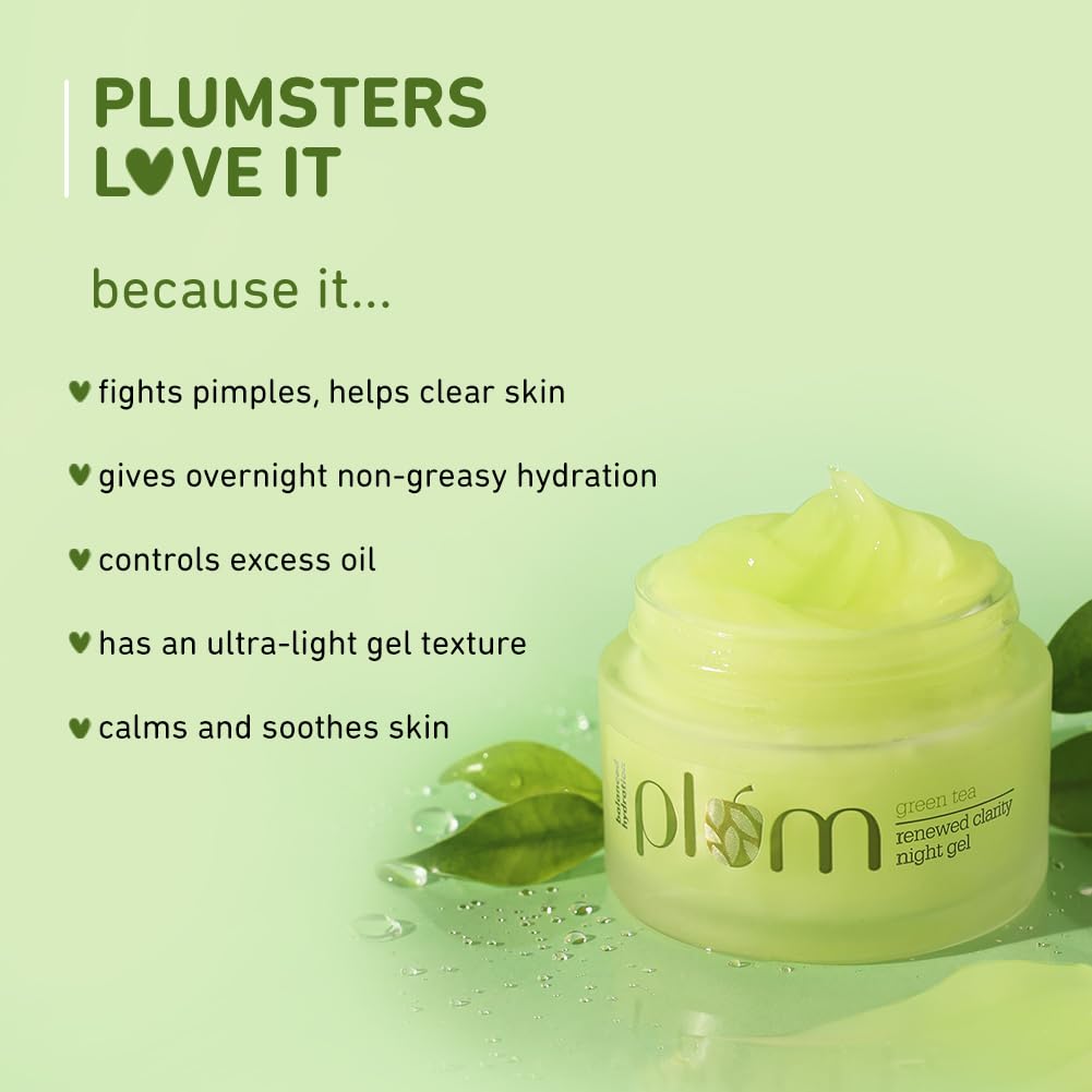 Plum Green Tea Renewed Clarity Night Gel with Glycolic acid | 50ml