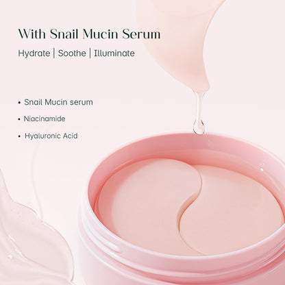 SeoulSkin Snail Mucin Under Eye Serum Patches (32 Pcs) – Korean Eye Patches for Dark Circles, Puffy Eyes, Hydrates & Repairs with Niacinamide & Hyaluronic Acid – Paraben-Free, Sulphate-Free, Cruelty-Free