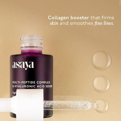 Asaya Multi Peptide Day/Night Face Serum with Hyaluronic Acid | Anti-Aging Serum | 5% Tripeptide Complex | Oily, Dry & Sensitive Skin - 30ml