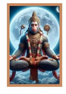 Aesthetic Lord Hanuman Poster, Bajrangbali Wallpaper Sticker for Strength and Devotion, HD Quality Print on 300 GSM A4 Size 8 * 12 Inch, Glue-Dots Included, God Posters for Wall V7