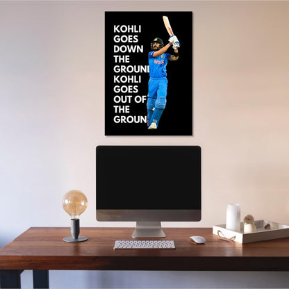 Cricketer Virat Kohli Poster Cricket Players Motivational Poster, Player King Kohli poster For wall decor, room decoration home bedroom living room Paintings Hostel Boys Ideal For Cricket Fans