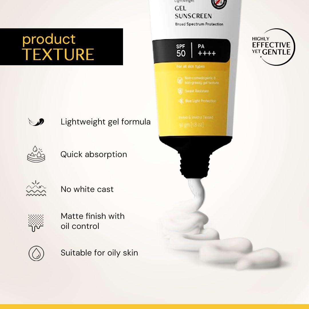 Deconstruct Gel Sunscreen for Oily skin SPF 50 PA++++ | For Men & Women - 80gm