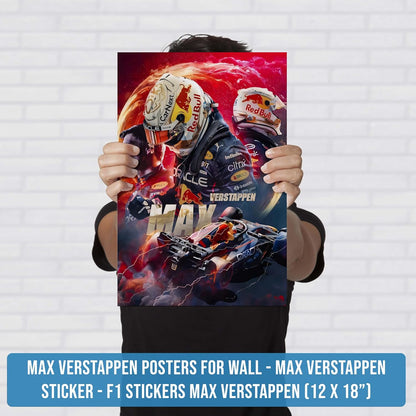 Roostaflag F1 Posters for Wall Max Verstappen A3 | Max Verstappen Posters for Wall | F1 Stickers Wall Aesthetic | Big Formula 1 Poster for Room Decor | Max Verstappen Car Wall Poster for Bedroom