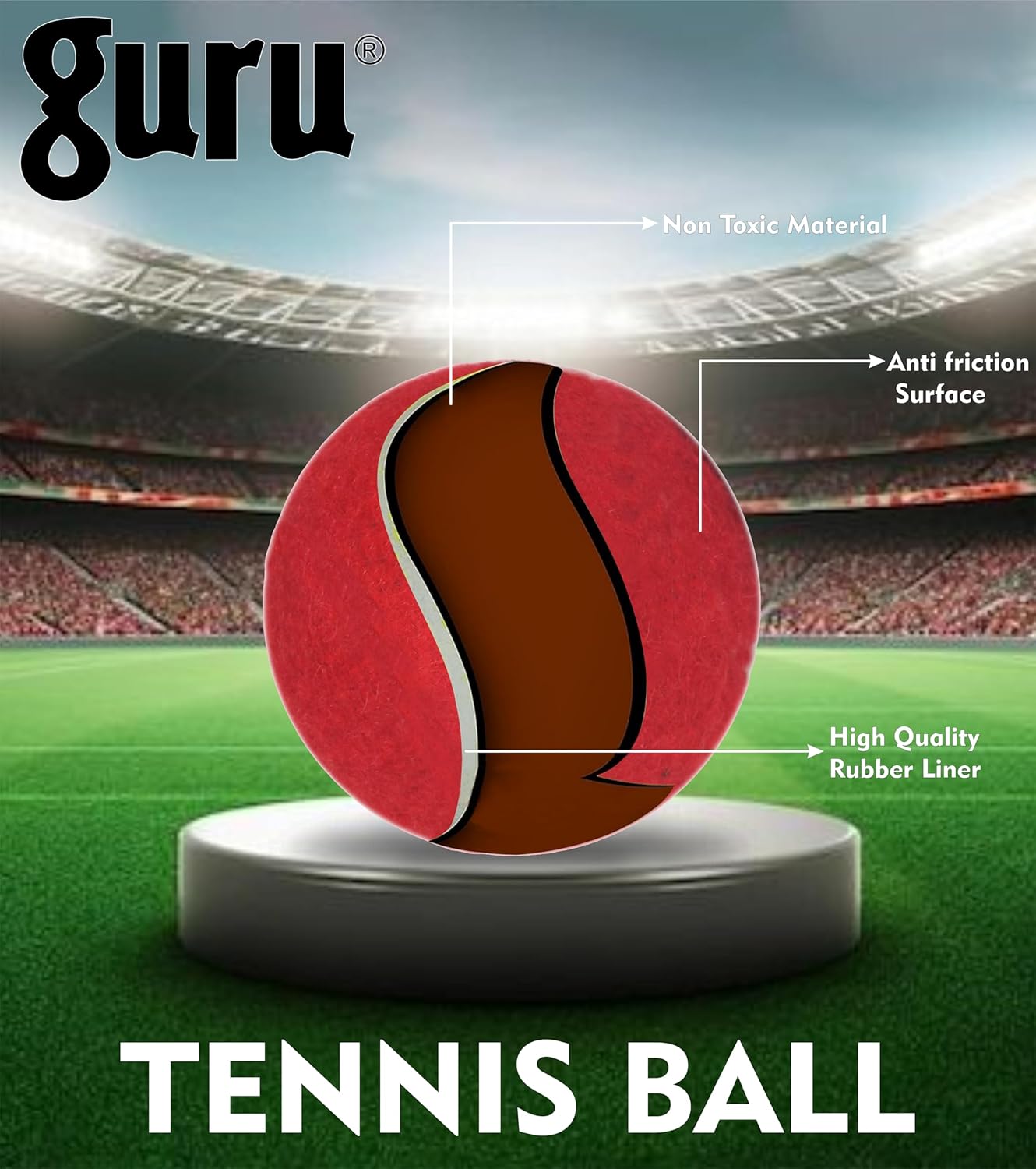 GURU Tennis Cricket Ball, Heavy Weight Cricket Tennis Ball, Cricket Ball