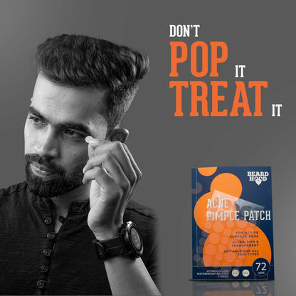 Beardhood Acne Pimple Patch | 72 Patches | Absorbs Pimple Overnight, Reduces Excess Oil, For All Skins