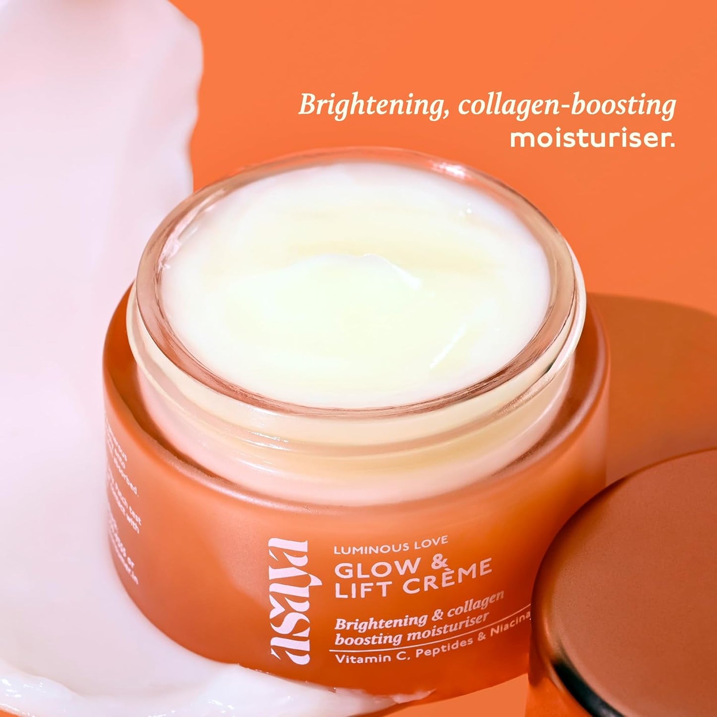 Asaya Vitamin C Moisturizer | Hydrating & Brightening Face Cream | With Niacinamide, Peptides & Hyaluronic Acid | 50g