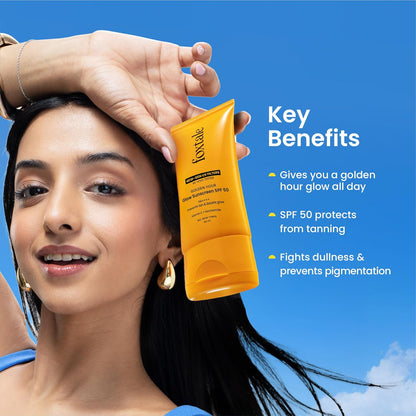 Foxtale Glow Sunscreen SPF 50 PA++++ with Vitamin C & Niacinamide | Pack of 2 | 100 Ml