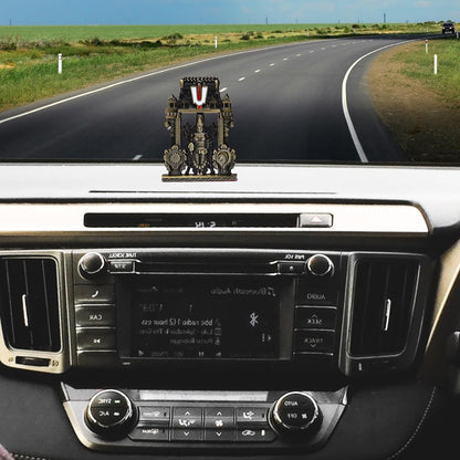 anciently Tirupati Balaji Idol for Car Dashboard | Venkateswara Idol for Car Dashboard Design 3, Metal, 1 Piece (Brass Colour)