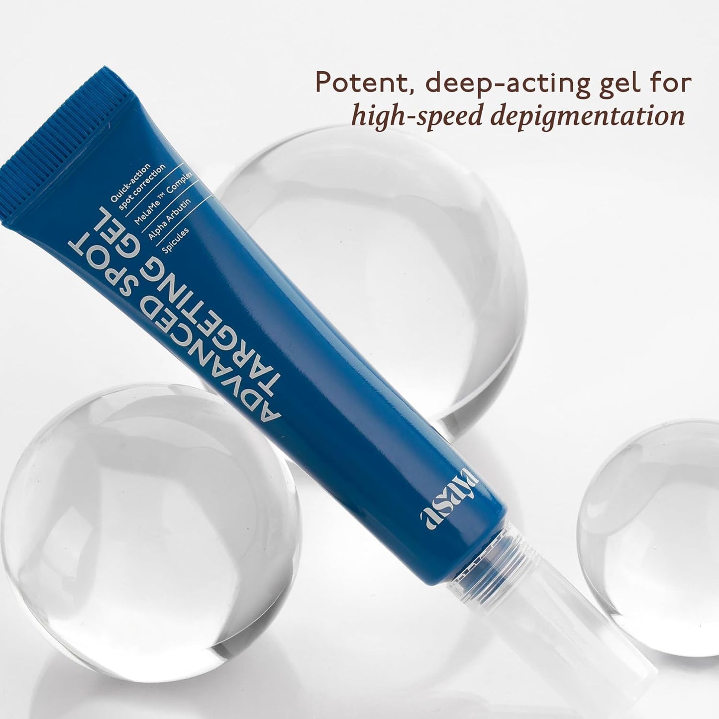 Asaya Advanced Dark Spot Targeting Gel | Reduces Pigmentation, Post-Inflammatory Hyperpigmentation, Acne Marks & Scars | MelaMe™ Complex, Spicules & Alpha Arbutin | for Oily, Sensitive & Dry Skin - 15 g