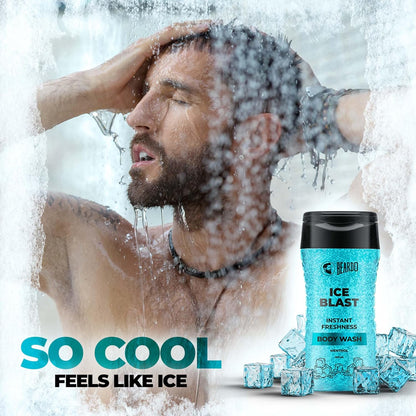 Beardo Ice Blast Body Wash For Men 200ml | Refreshing Menthol Cooling Instant Icy Cool Freshness Body Wash | For Skin Dryness