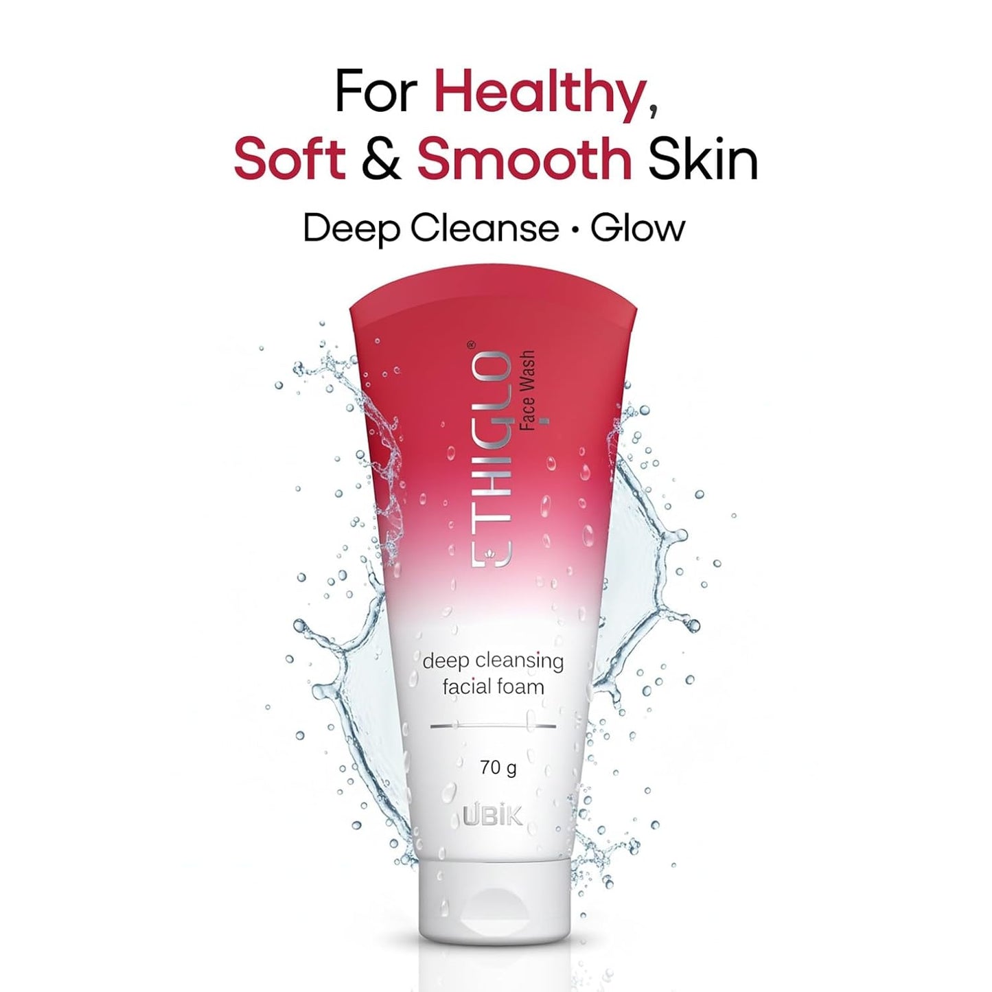 Ethiglo Deep Cleansing Facial Foam Face Wash for Healthy, Soft and Smooth Skin | Suitable for All Skin Types | Pack of 1 (70ml)