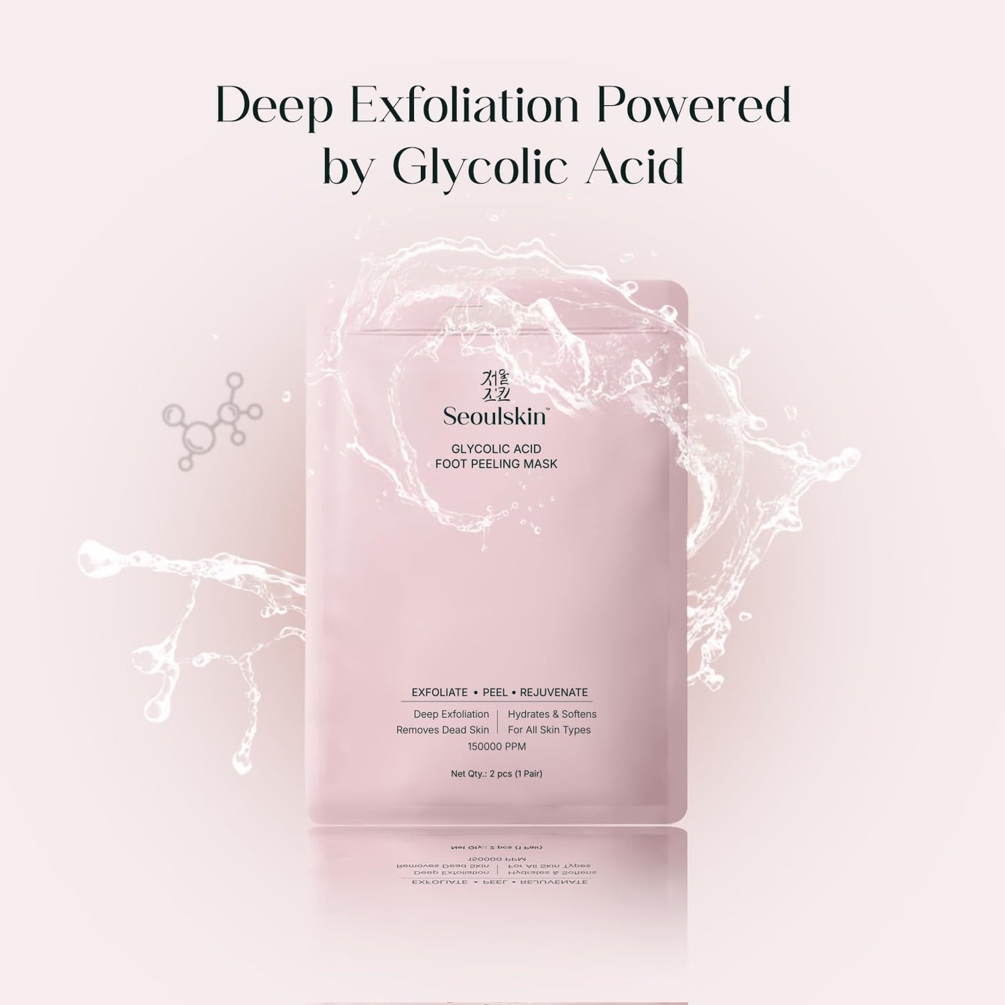 SeoulSkin Glycolic Acid Foot Peeling Mask (1 Pair), Korean Peeling & Exfoliating | Deep Exfoliation with Glycolic Acid, Removes Dead Skin, Cruelty-Free, Foot Peel Off Mask