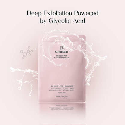 SeoulSkin Glycolic Acid Foot Peeling Mask (1 Pair), Korean Peeling & Exfoliating | Deep Exfoliation with Glycolic Acid, Removes Dead Skin, Cruelty-Free, Foot Peel Off Mask