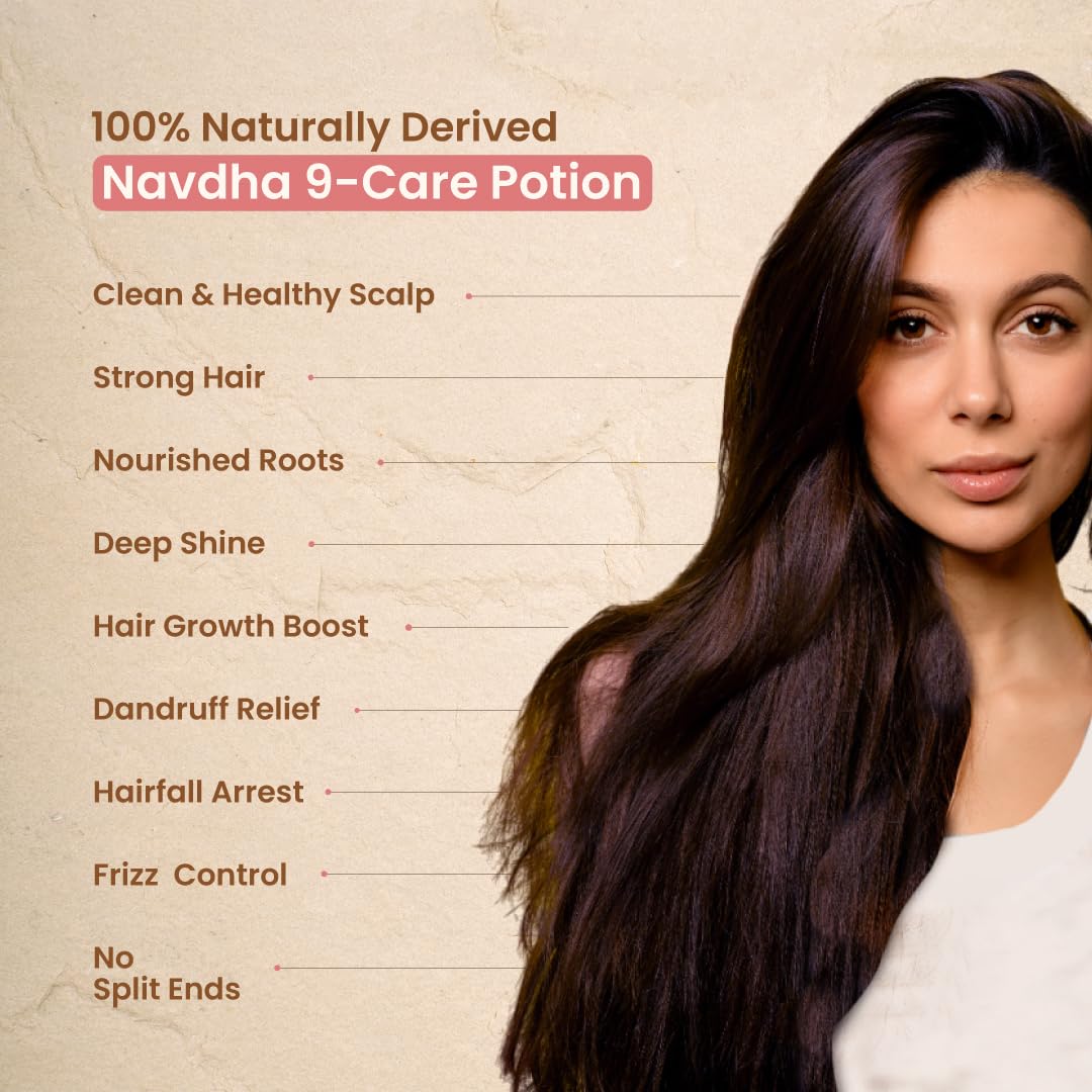 Nat Habit Hibiscus Navdha Shampoo & Conditioner Combo with Reetha, Amla & Castor for Women & Men Dry & Frizzy Hair | Hair Growth & Hair Fall, 72 Hr Frizz Control, Long & Shiny Hair | Sulphate-Free