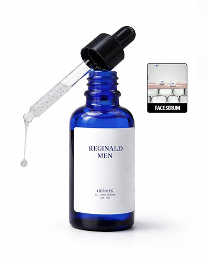 Reginald Men Hermes (30 ml) | All-in-One Face Serum for Skin & Beard Health | Multi-Functional Face & Beard Care | Hydrates, Nourishes & Strengthens | Clinically Proven Formula for Clear, Healthy Skin & Beard