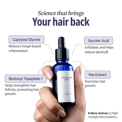 Reginald Men Athena- All in one Hair Serum | Hair Fall Control & Follicle Boost with 12 Actives | Advanced Hair Growth Serum For Scalp | Controls HairFall & Boosts New Hair Growth | For Men | 60ml
