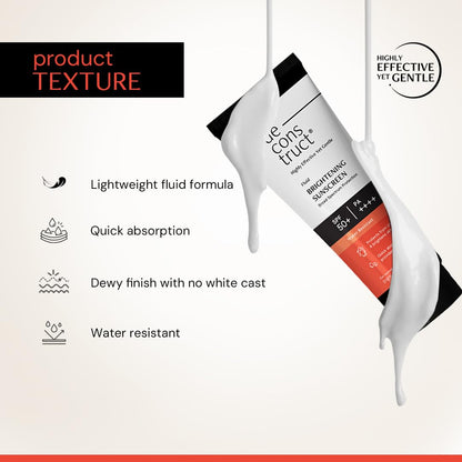 Deconstruct Fluid Brightening Sunscreen SPF 50+ PA++++ |Sunscreen with Niacinamide| For dry, oily,combination, normal skin |For Men & Women 50g