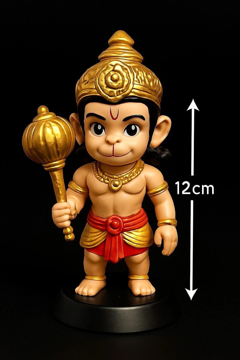 Cute Bal Hanuman Idol | Baby Hanuman Figurine with Gada | Decorative Dashboard, Car, Temple Showpiece | Devotional Gift for Home & Office (Lord_Hanuman_Idol)