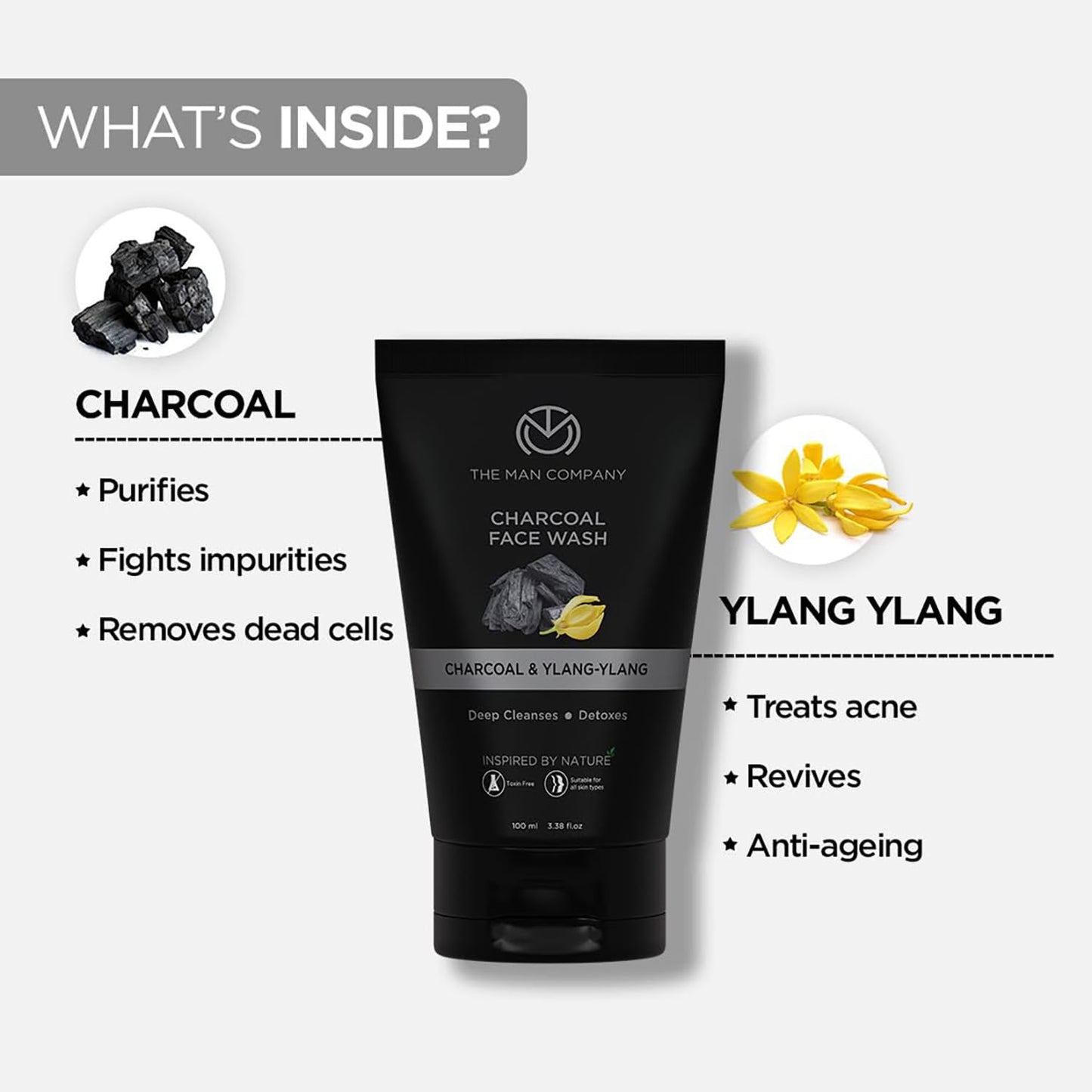 The Man Company Charcoal Face Wash for Men (100ml)