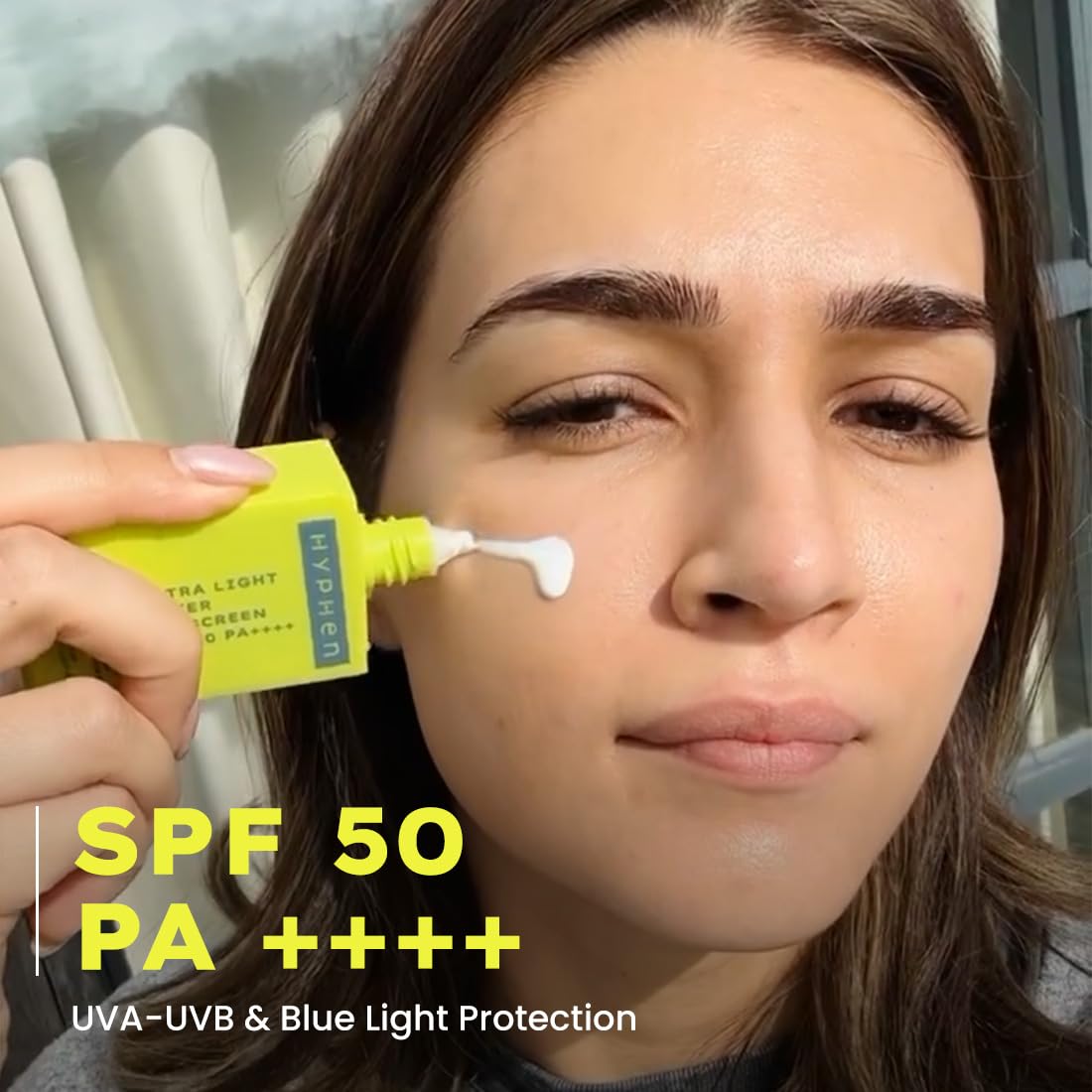 Hyphen 1% Hyaluronic Ultra Light Water Sunscreen SPF 50 PA ++++ | Korean Sunscreen for Men & Women | 50ml