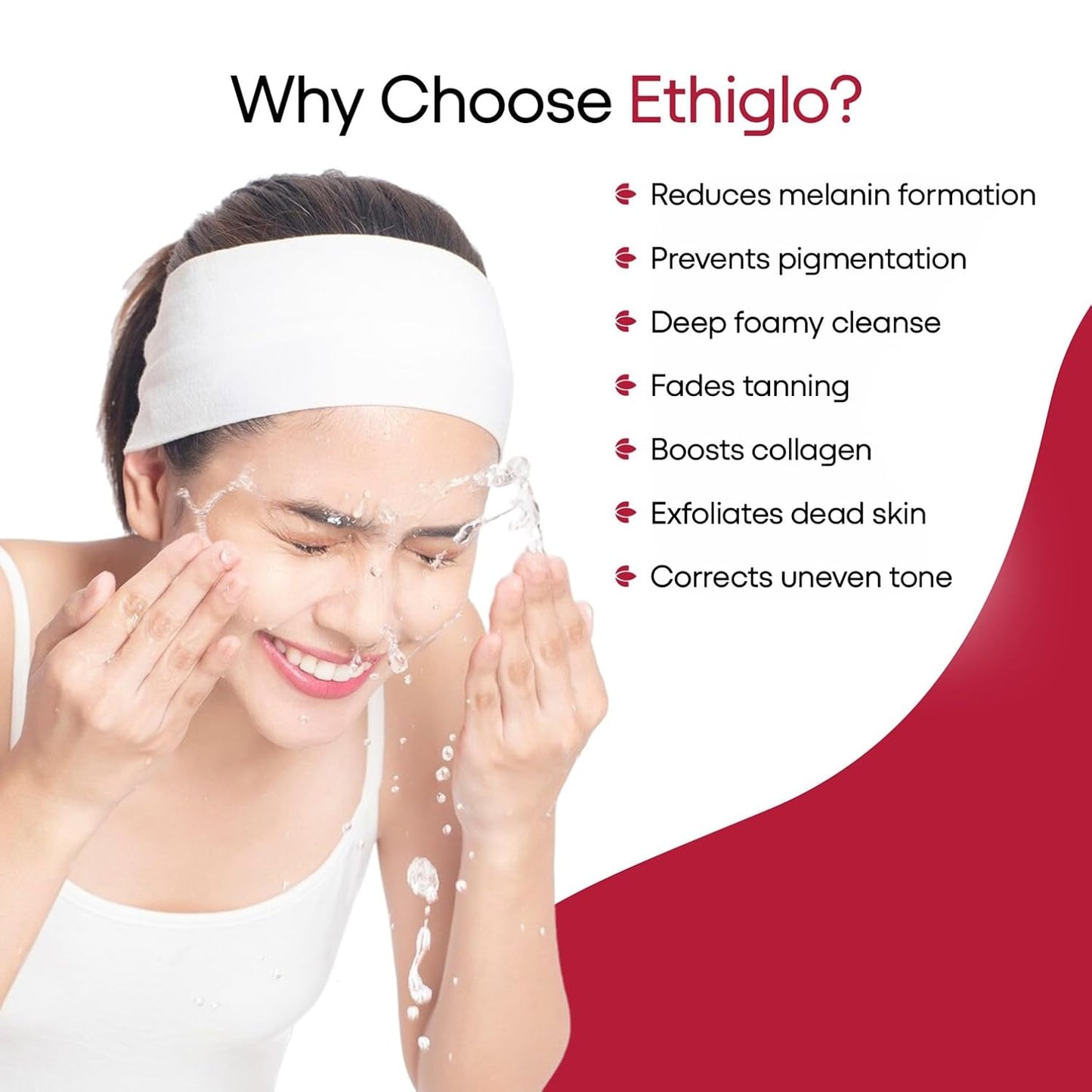 Ethiglo Deep Cleansing Facial Foam Face Wash for Healthy, Soft and Smooth Skin | Suitable for All Skin Types | Pack of 1 (70ml)