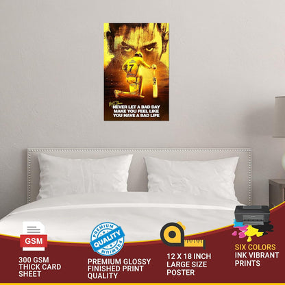 Dhoni Poster for Motivation | Ms Dhoni Quotes Sticker | Dhoni Posters for Wall | Dhoni 7 Sticker | CSK Wall Poster | Dhoni Stickers | Thala Dhoni Posters for Bedroom, Living Room Decoration