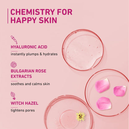 Plum Bulgarian Valley Rose Water Face Toner | for Oily Acne Prone Dry Combination Skin | with Hyaluronic Acid | Women & Men | 100ml