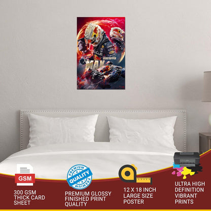 Roostaflag F1 Posters for Wall Max Verstappen A3 | Max Verstappen Posters for Wall | F1 Stickers Wall Aesthetic | Big Formula 1 Poster for Room Decor | Max Verstappen Car Wall Poster for Bedroom