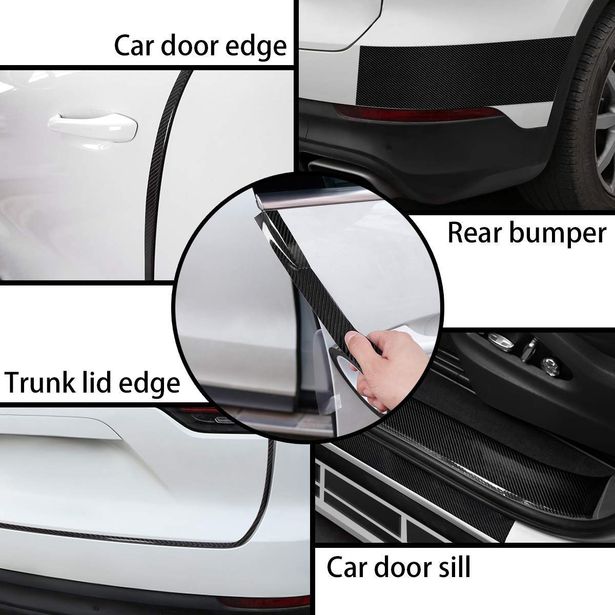 AutoBizarre Carbon Fibre High Gloss Anti Scratch Black Carbon Fiber Paint Protection Film Tape Ppf For Car Protection And Decoration - 2 Inches X 5 Meters
